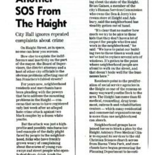 Another SOS from the Haight, SF Chronicle, June 1998