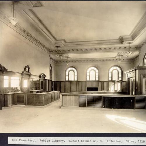 San Francisco. Public Library. Sunset branch no. 8. Interior. Circa, 1918