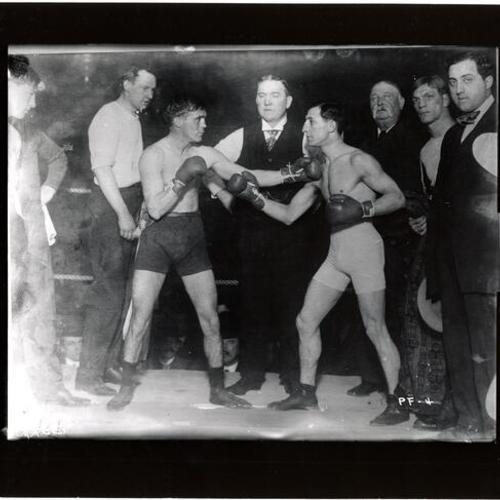 [Abe Attell (right) boxing Battling Nelson (left)]