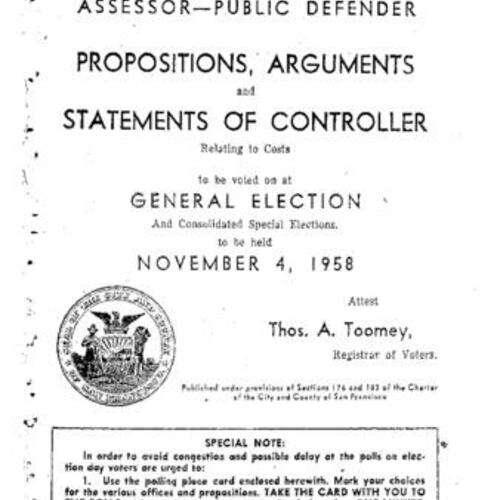 1958-11-04, San Francisco Voter Information Pamphlet