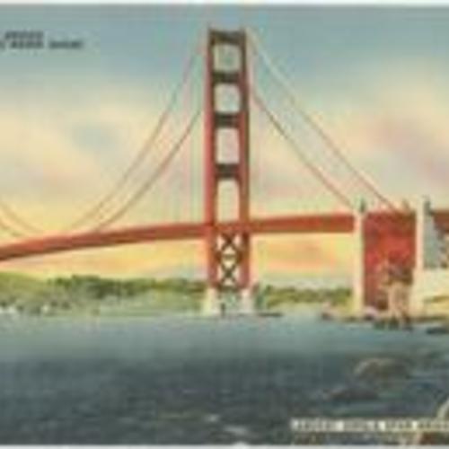 [Golden Gate Bridge, San Francisco to Marin Shore California. Largest Single Span Bridge in the World]