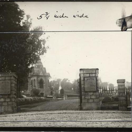[Entrance to Laurel Hill Cemetery]