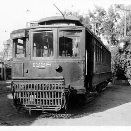 [United Railroad streetcar number 1228 on Daly City line]