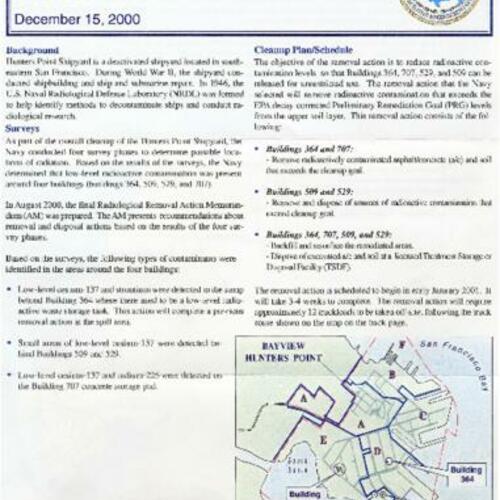 Hunters Point Shipyard Radiological Removal Action Fact Sheet
