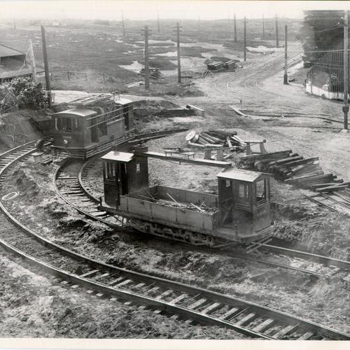[Railroad cars at Sutro Heights]