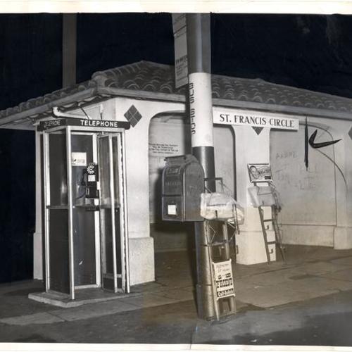 [Phone booth at West Portal Avenue and St. Francis Circle]