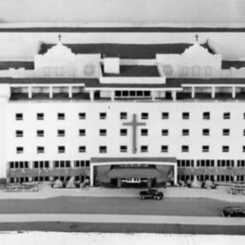[Model of proposed addition to St. Mary's Hospital]