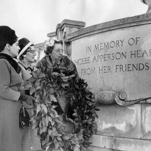 [Ceremony honoring Phoebe Apperson Hearst at the monument to her in Golden Gate Park]