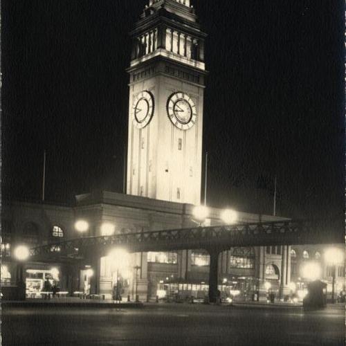 [Ferry Building at night]