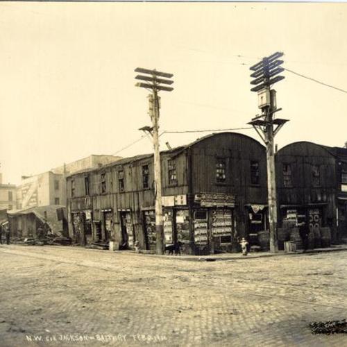 [North west corner of Jackson street at Battery, 1906]