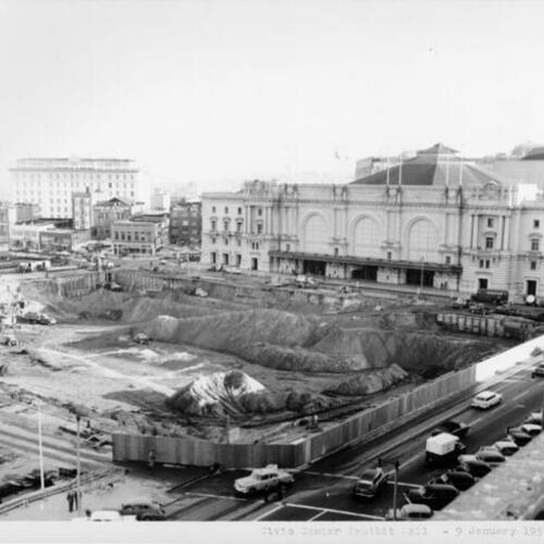 [Construction of the Civic Center Exhibit Hall--January 9, 1957]