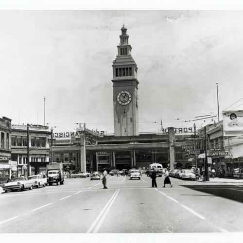 [View of the Ferry Building from Market Street]