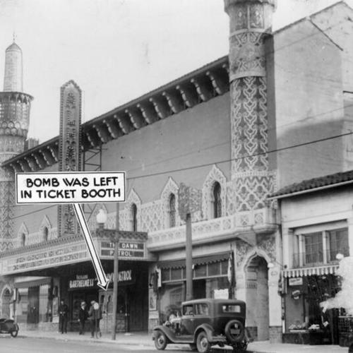 [Alhambra Theater, "bomb was left in ticket booth"]