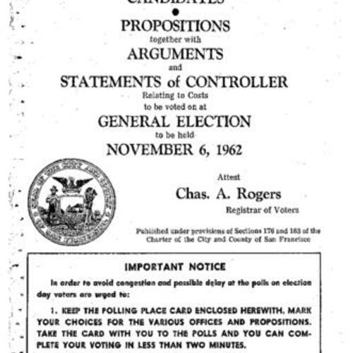 1962-11-06, San Francisco Voter Information Pamphlet