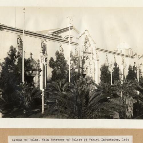 Avenue of Palms; Main entrance of Palace of Varied Industries, left