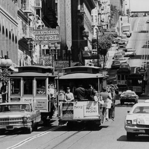 [Cable cars on Powell Street]