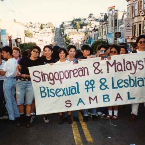 [Dyke March on Castro Street in 1995]