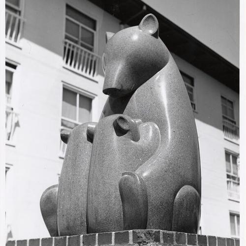 [Sculpture of a bear with her cubs by artist Beniamino Bufano at the Valencia Gardens housing project]