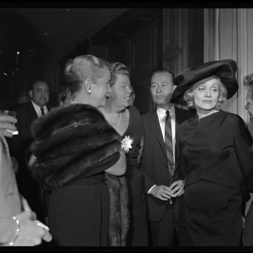 Cocktail party for Marlene Dietrich by H. R. Basford Co. and Columbia Records Distribution