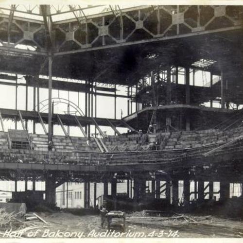 [Construction of San Francisco Civic Auditorium - east half of balcony]