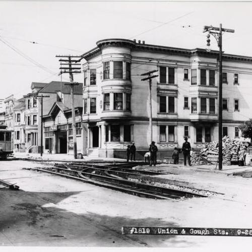 [Union and Gough Streets with Palace Theater in background]