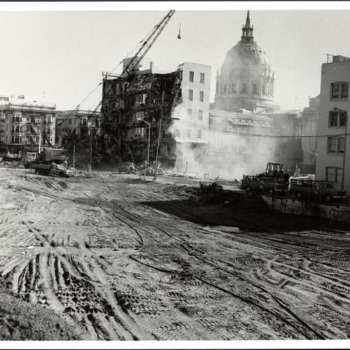 [Demolition of buildings across from City Hall, Civic Center]
