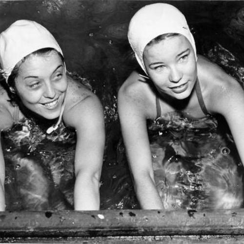 [Charlotte Costes and Edith Otto swimming in the Sutro Baths]