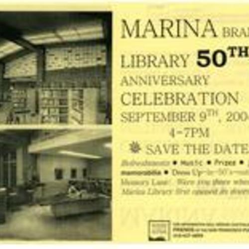 Marina Branch Library 50th Anniversary Celebration Flyer