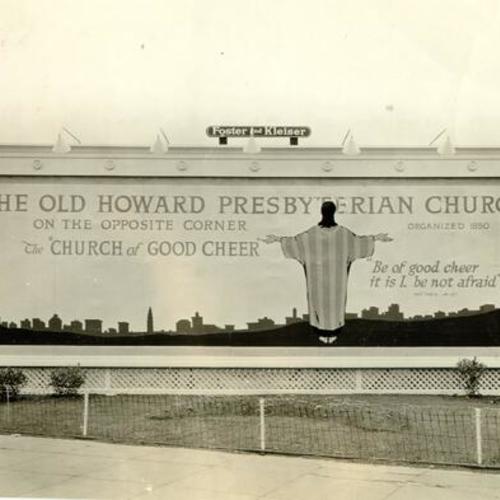 [Sign advertising the Old Howard Presbyterian Church]