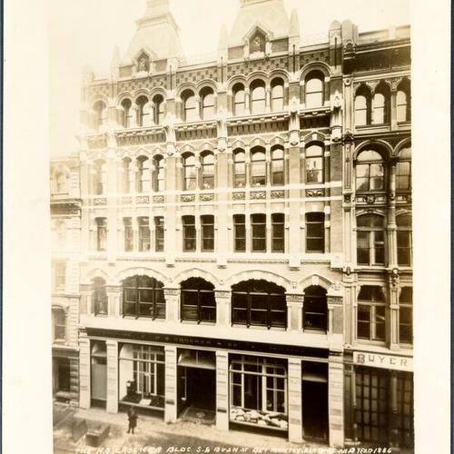 H. S. Crocker building, south side Bush, between Montgomery and Sansome. 1886