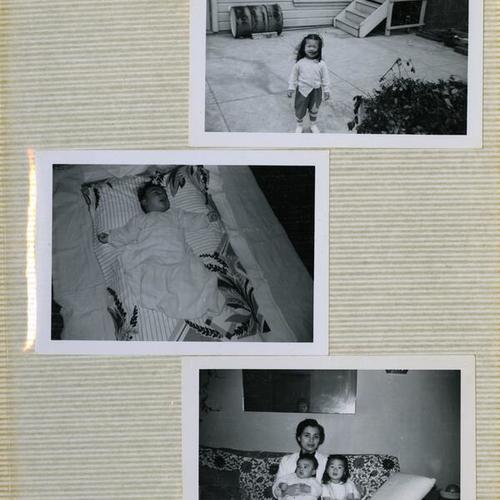 [Several photos on album page with Maria, Edgar and Natividad at home]