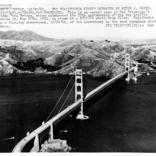 [Aerial view of the Golden Gate Bridge]
