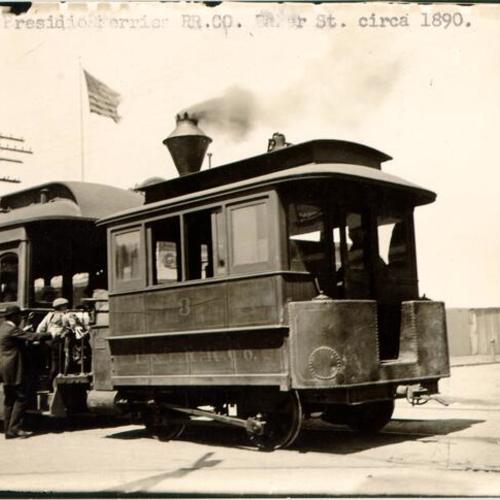 [Presidio & Ferries Railroad Company streetcar]
