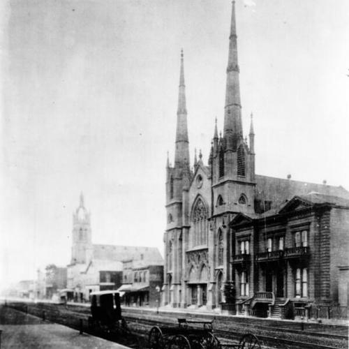 Howard Street, east of Third, the Church of the Advent, 1867