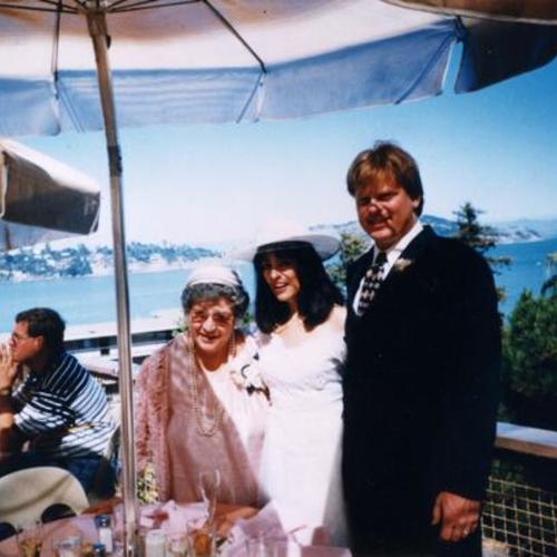 [Newly wed couple and a relative in Sausalito]