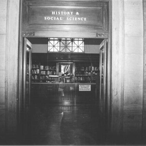 [Entrance to History Department at Main Library]