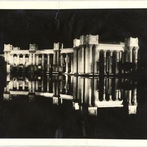 [Reflection of Colonnades in Lagoon at night]