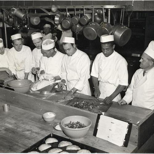 [Students at maritime school for cooks at San Francisco Junior College]