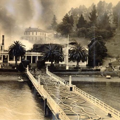 [Fire at Angel Island administration building]