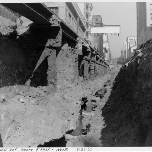 [Large trench on Powell Street between Geary and Post]