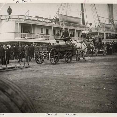 [Riverboat "St. Paul" docked at East Street]
