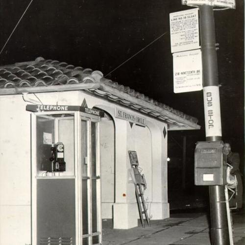 [Phone booth at West Portal Avenue and St. Francis Circle]