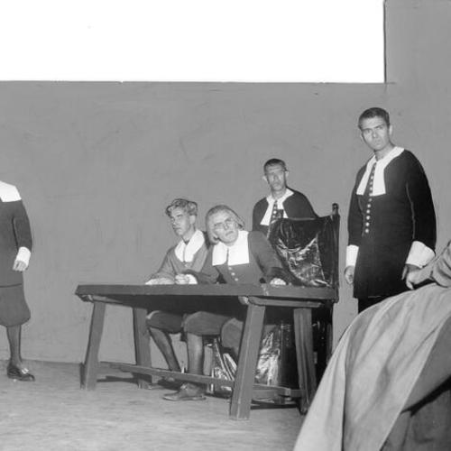 [Scene from "The Crucible" at the Marines Memorial Theatre, Sutter and Mason Streets]