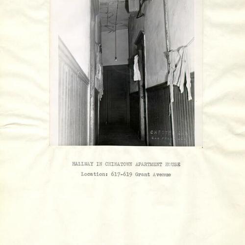 [Hallway in Chinatown apartment house, 617-619 Grant Avenue]