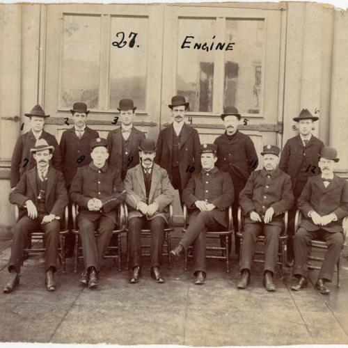 [Group photo of firemen at Engine 27]