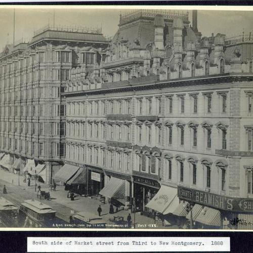 South side of Market street from Third to New Montgomery. 1888