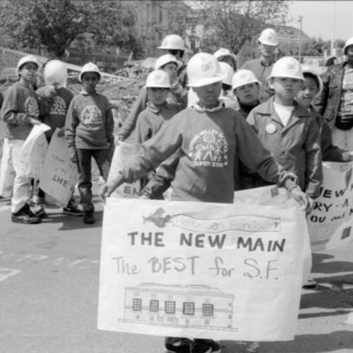 [School children from Spring Valley School at groundbreaking of the new Main Library]