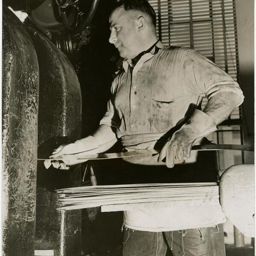 [Joe DeAngelis making coins for China at the U.S. Mint in San Francisco]