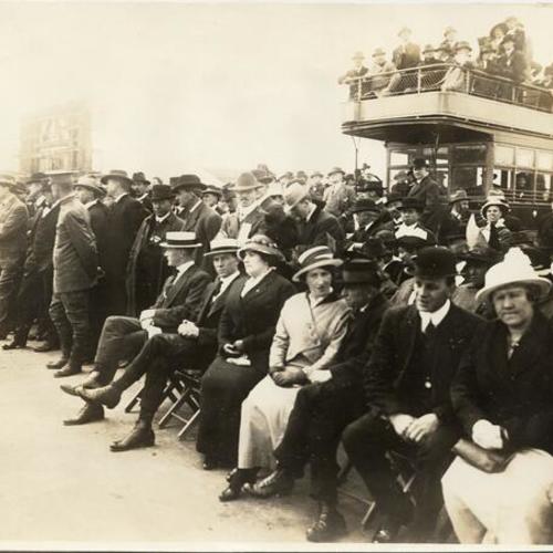[Crowd watching Fire Department demonstration at the Panama-Pacific International Exposition]