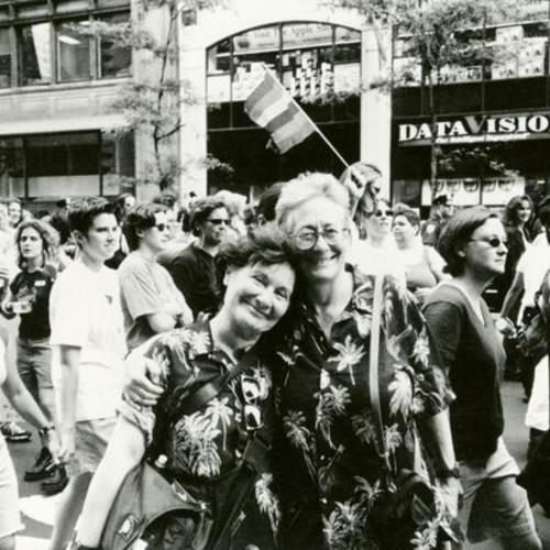 [A couple at Dyke March in New York around 1999]